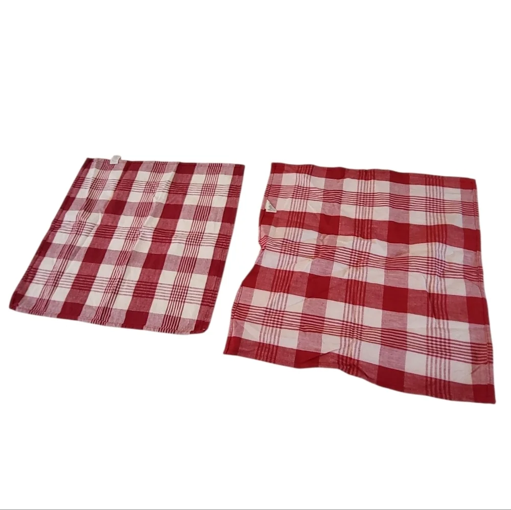 Set of 4 Red & White Plaid Placemats